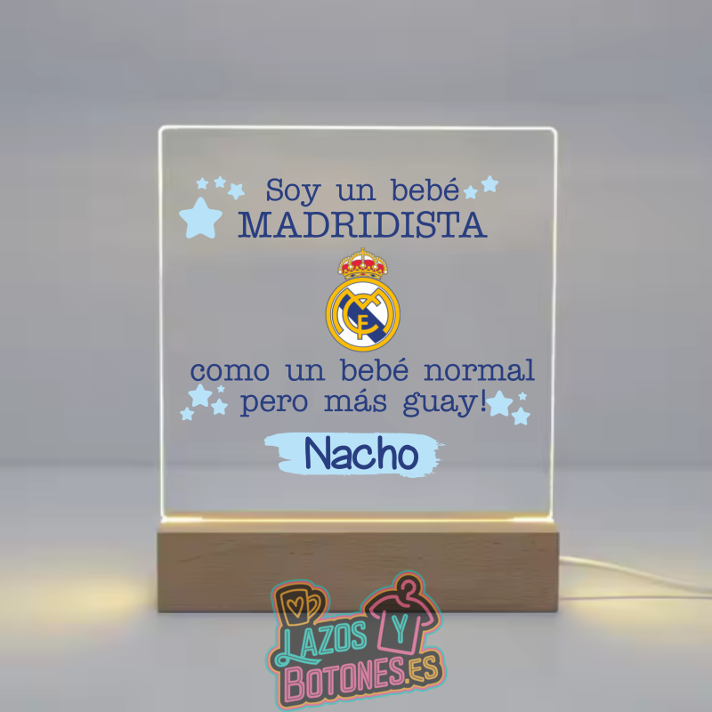 Lámpara LED Acrílica – Mod. Real Madrid Bebé Madridista
