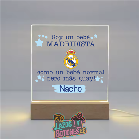 Lámpara LED Acrílica – Mod. Real Madrid Bebé Madridista
