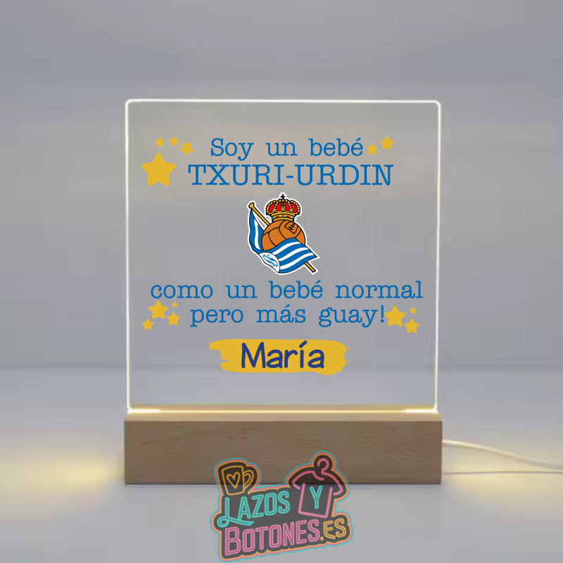Lámpara LED Acrílica – Mod. Real Sociedad Bebé Txuri-Urdin
