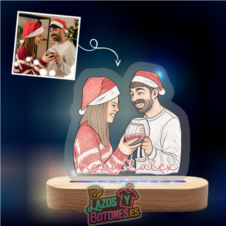 Lámpara LED Acrílica Personalizada a Partir de tu Foto – Mod. Familia