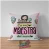 Cojín para Maestra Personalizado – “La Mejor Maestra del Mundo”