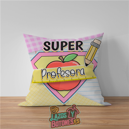 Cojín para Profesora Personalizado – “Super Profesora”
