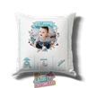 Cojín de Bebé Color Agua Personalizado con Foto y Datos