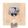 Cuadro de nacimiento con foto en madera – Azul Bebé