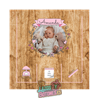 Cuadro de nacimiento con foto en madera – Rosa