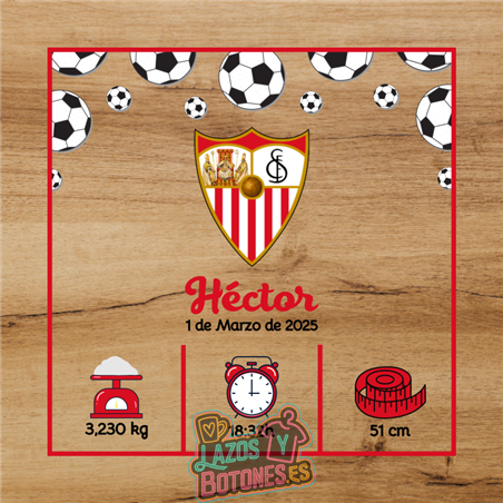 Cuadro de nacimiento personalizado – Mod Sevilla FC
