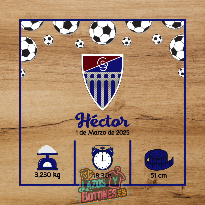 Cuadro de nacimiento personalizado – Mod Segovia
