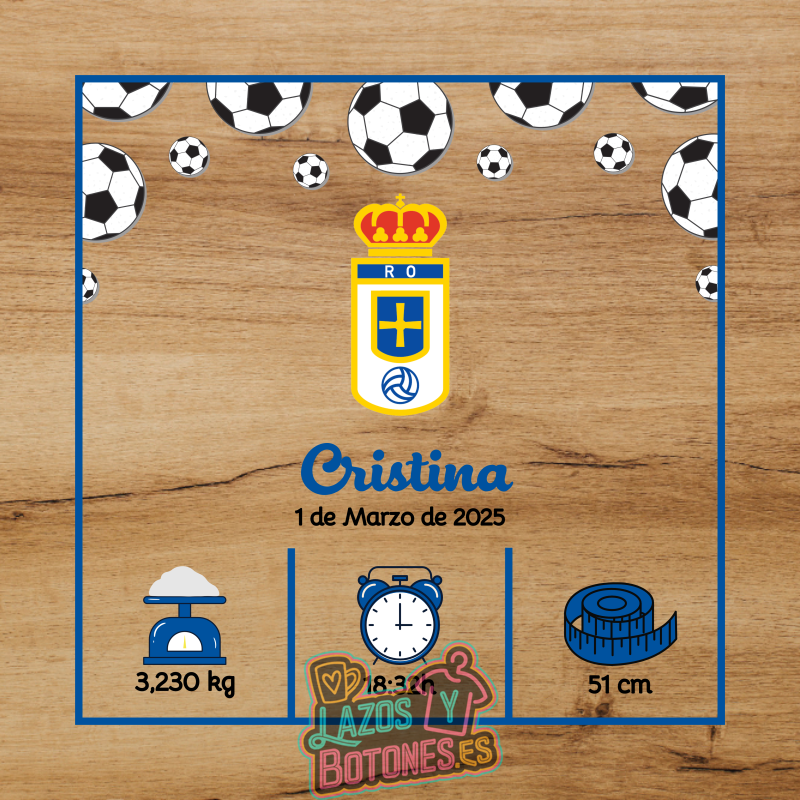 Cuadro de nacimiento personalizado – Mod Real Sociedad