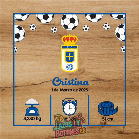 Cuadro de nacimiento personalizado – Mod Real Sociedad