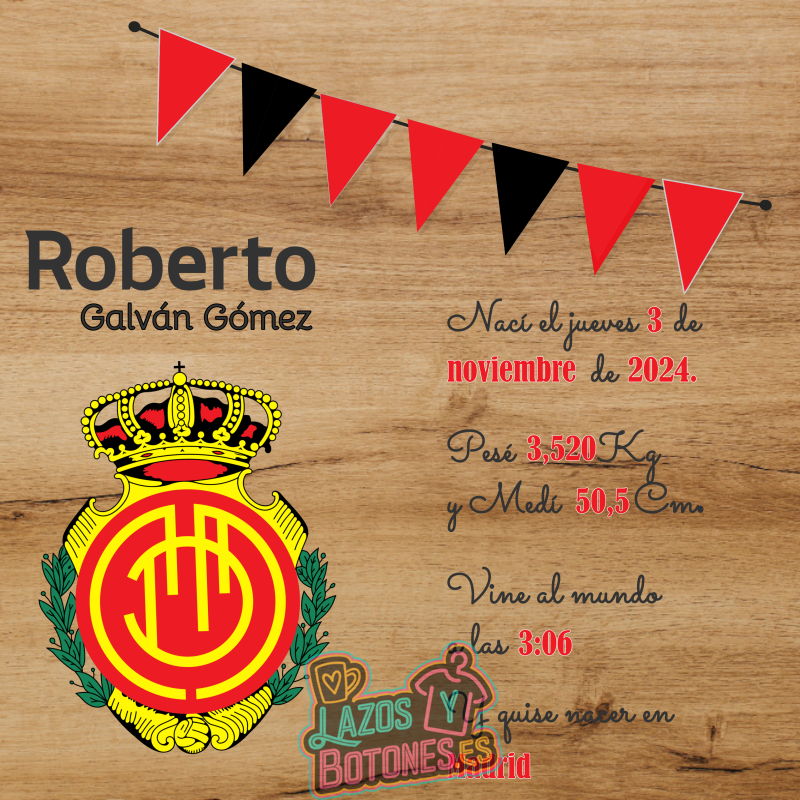 Cuadro de nacimiento personalizado – Mod Mallorca