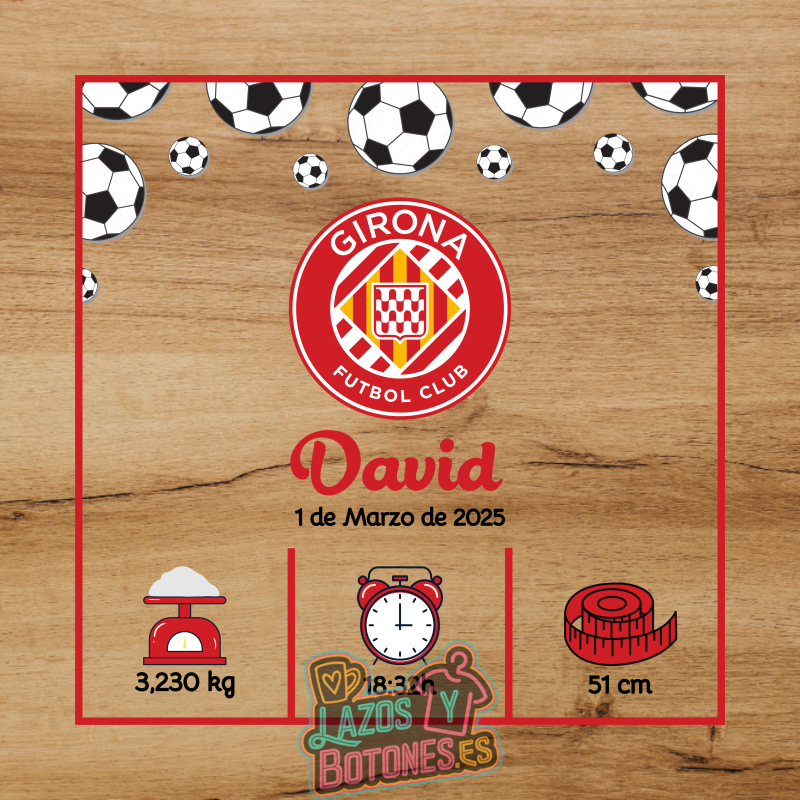 Cuadro de nacimiento personalizado – Mod Girona FC