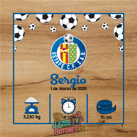 Cuadro de nacimiento personalizado – Mod Getafe