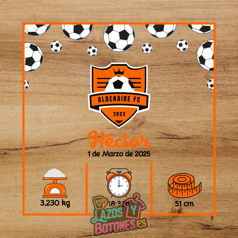 Cuadro de nacimiento personalizado – Mod Equipo Personalizado