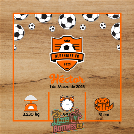 Cuadro de nacimiento personalizado – Mod Equipo Personalizado