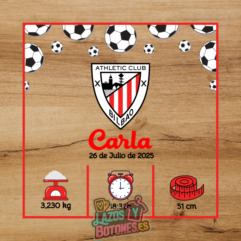 Cuadro de nacimiento personalizado – Mod Athletic Club Bilbao