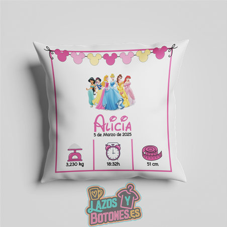 Cojín personalizado Nacimiento – Mod. Princesas