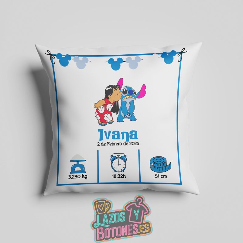 Cojín personalizado Nacimiento – Mod. Lilo & Stitch