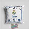 Cojín personalizado Nacimiento – Mod. Real Madrid Balones