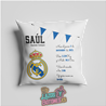 Cojín personalizado Nacimiento – Mod. Real Madrid Banderines