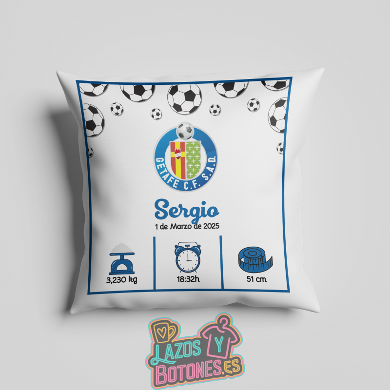 Cojín personalizado Nacimiento – Mod. Getafe Balones