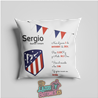 Cojín personalizado Nacimiento – Mod. Atlético de Madrid banderines