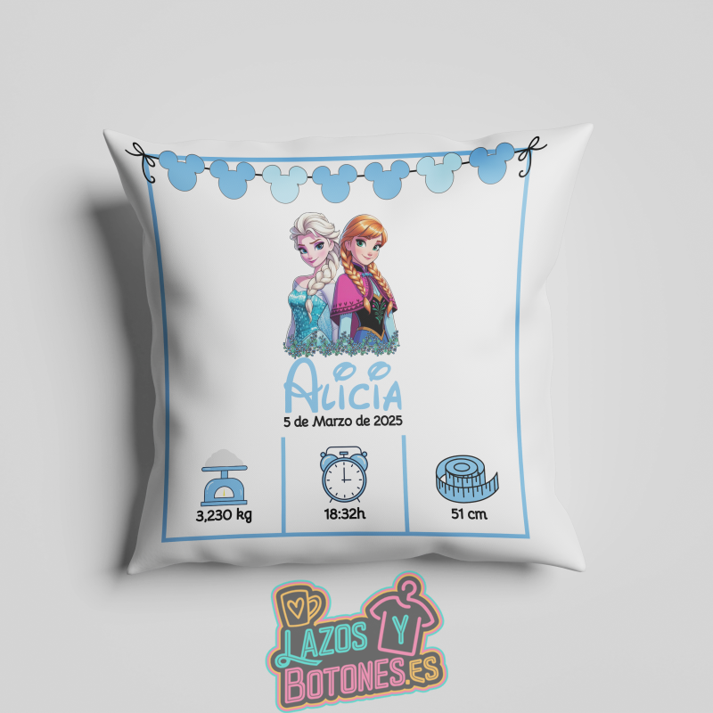 Cojín personalizado Nacimiento – Mod. Frozen