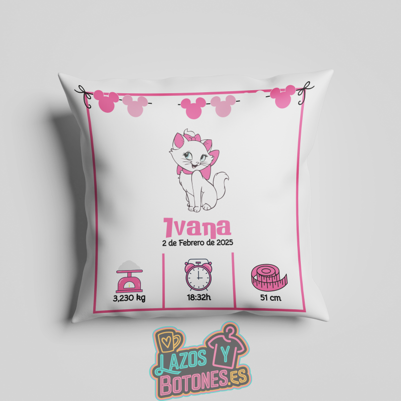 Cojín personalizado Nacimiento – Mod. Cenicienta