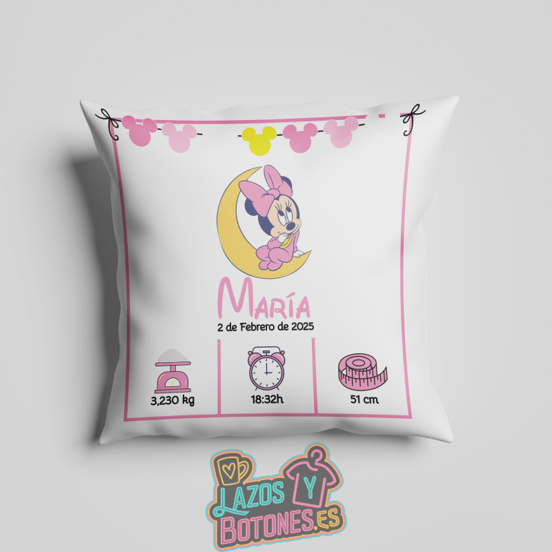 Cojín personalizado Nacimiento – Mod. Minnie Luna