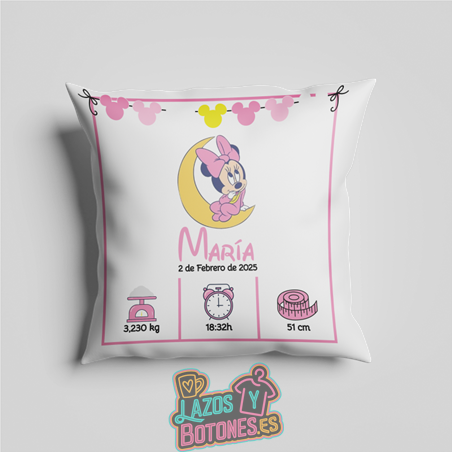Cojín personalizado Nacimiento – Mod. Minnie Luna