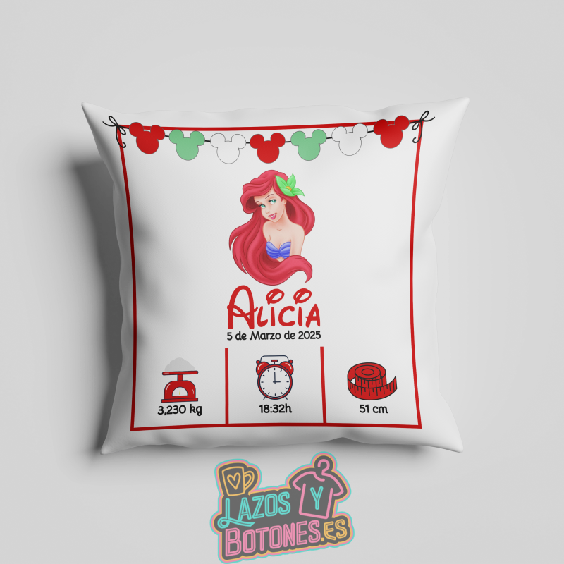 Cojín personalizado Nacimiento – Mod. Sirenita
