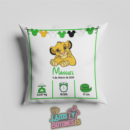 Cojín personalizado Nacimiento – Mod. Simba