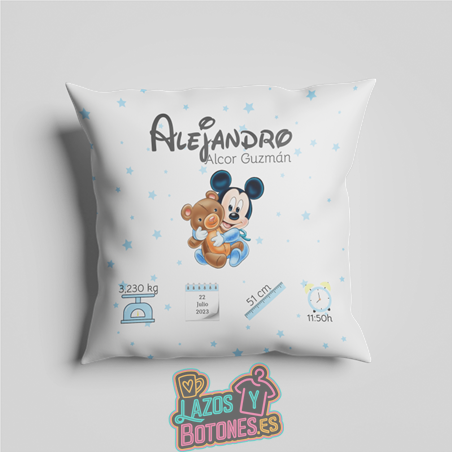 Cojín personalizado Nacimiento – Mod. Mickey Osito