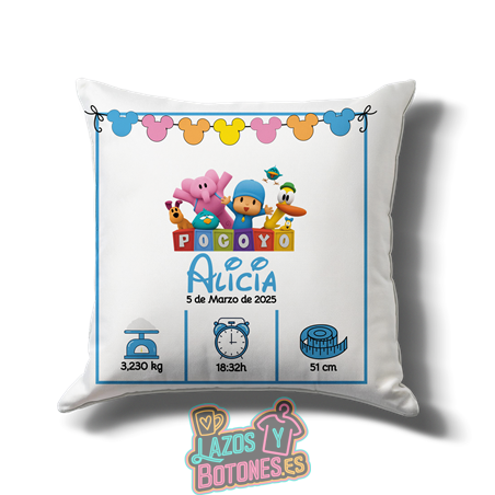 Cojín personalizado Nacimiento – Mod. Pocoyó