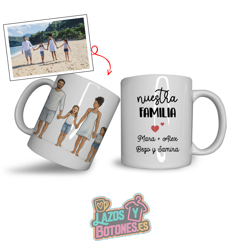 Taza personalizada – Mod. Familia foto ilustrada