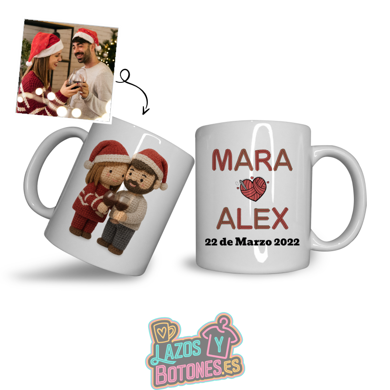 Taza personalizada – Mod. Pareja Crochet