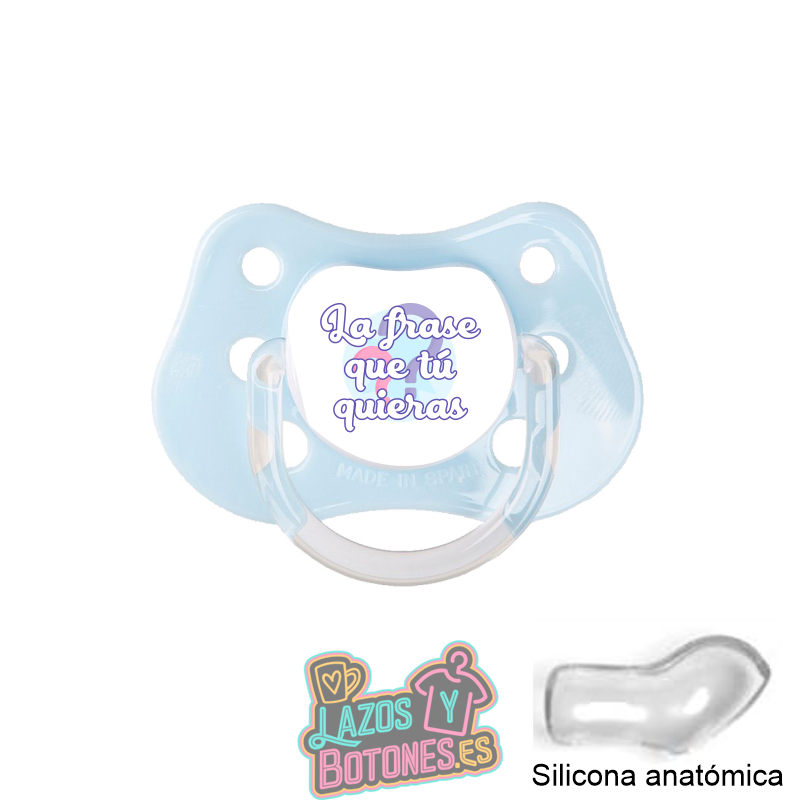 Chupete personalizado con frase – 0 a 6 meses
