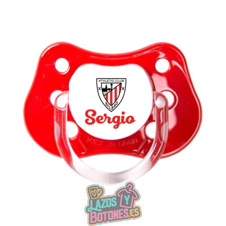 Chupete personalizado Athletic Club Bilbao con nombre – 0 a 6 meses
