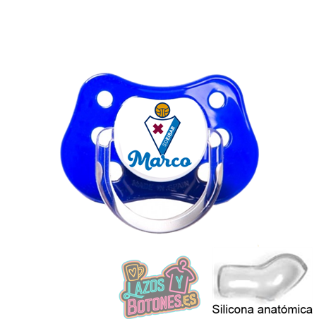 Chupete personalizado S.D. Eibar con nombre – 0 a 6 meses