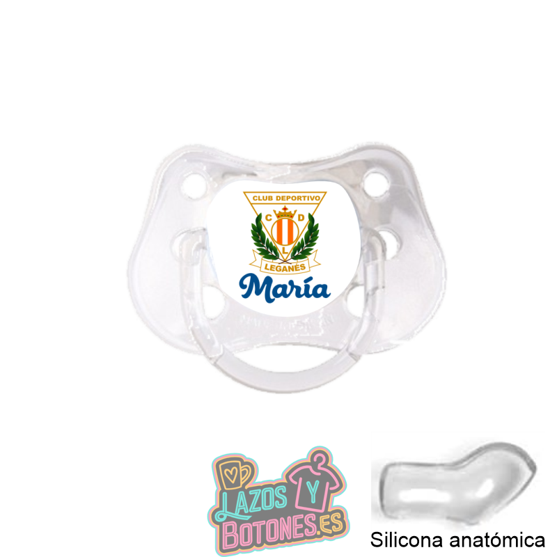Chupete personalizado C.D. Leganés con nombre – 0 a 6 meses