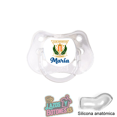 Chupete personalizado C.D. Leganés con nombre – 0 a 6 meses