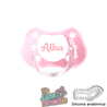 Chupete rosa personalizado con nombre – 0 a 6 meses