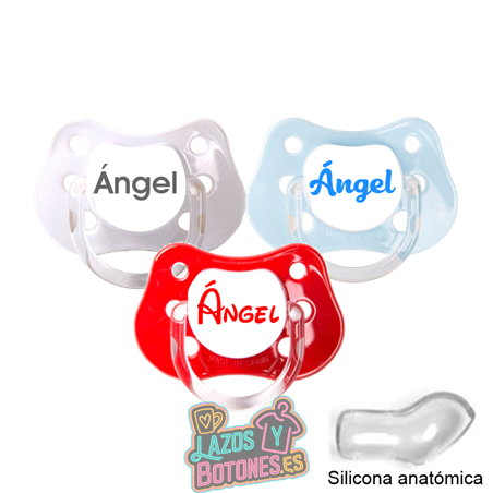 Chupete blanco personalizado con nombre – 0 a 6 meses