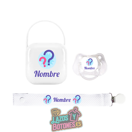 Pack porta chupetes + chupete + chupetero – Mod. Imagen Personalizada