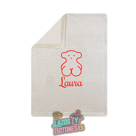 Manta burbujas bordada – Mod. Osito Rojo