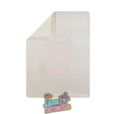 Manta burbujas bordada – Mod. Osito Rosa