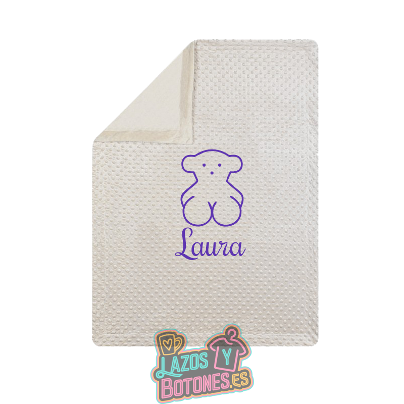 Manta burbujas bordada – Mod. Osito Morado