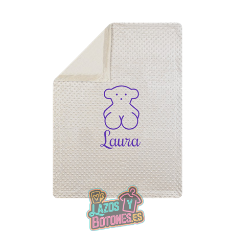 Manta burbujas bordada – Mod. Osito Morado