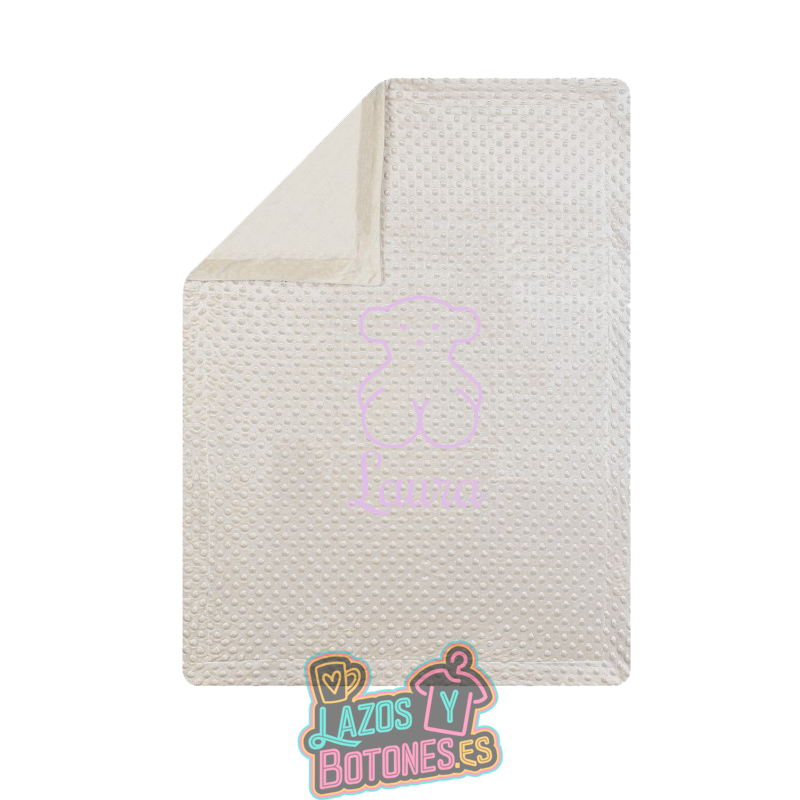 Manta burbujas bordada – Mod. Osito Lila