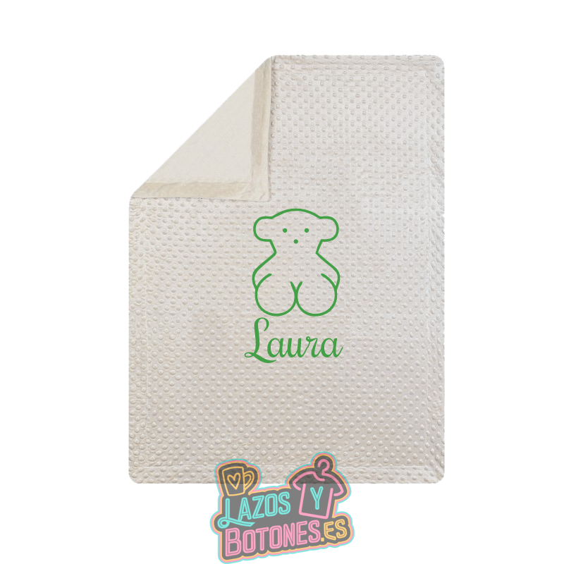 Manta burbujas bordada – Mod. Osito Verde