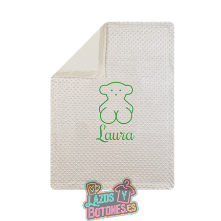 Manta burbujas bordada – Mod. Osito Verde
